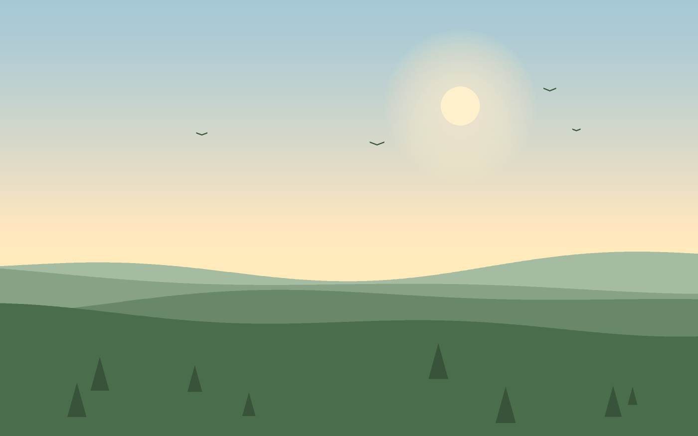 Ilustração de uma paisagem