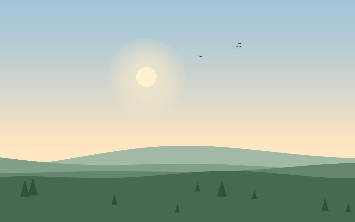 Ilustração de uma paisagem